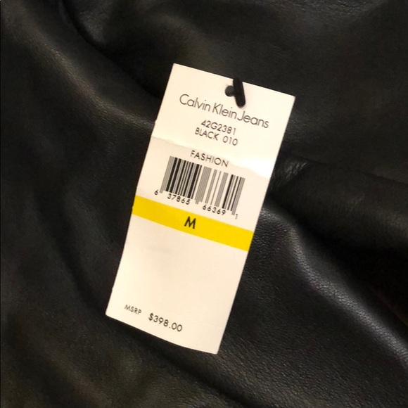 Calvin Klein Jeans velvet leather Moto jacket - Picture 7 of 8